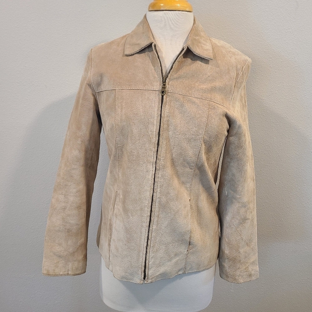 John Paul Richard Vintage Zip Front Tan Suede Jacket